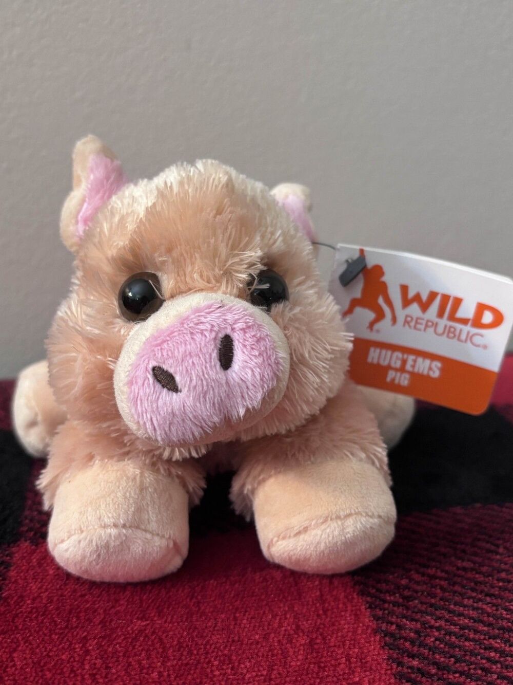 Wild Republic Hug'Ems Hug Ems Pig Plush with Tags Stuffed Animal Doll Cute 6"